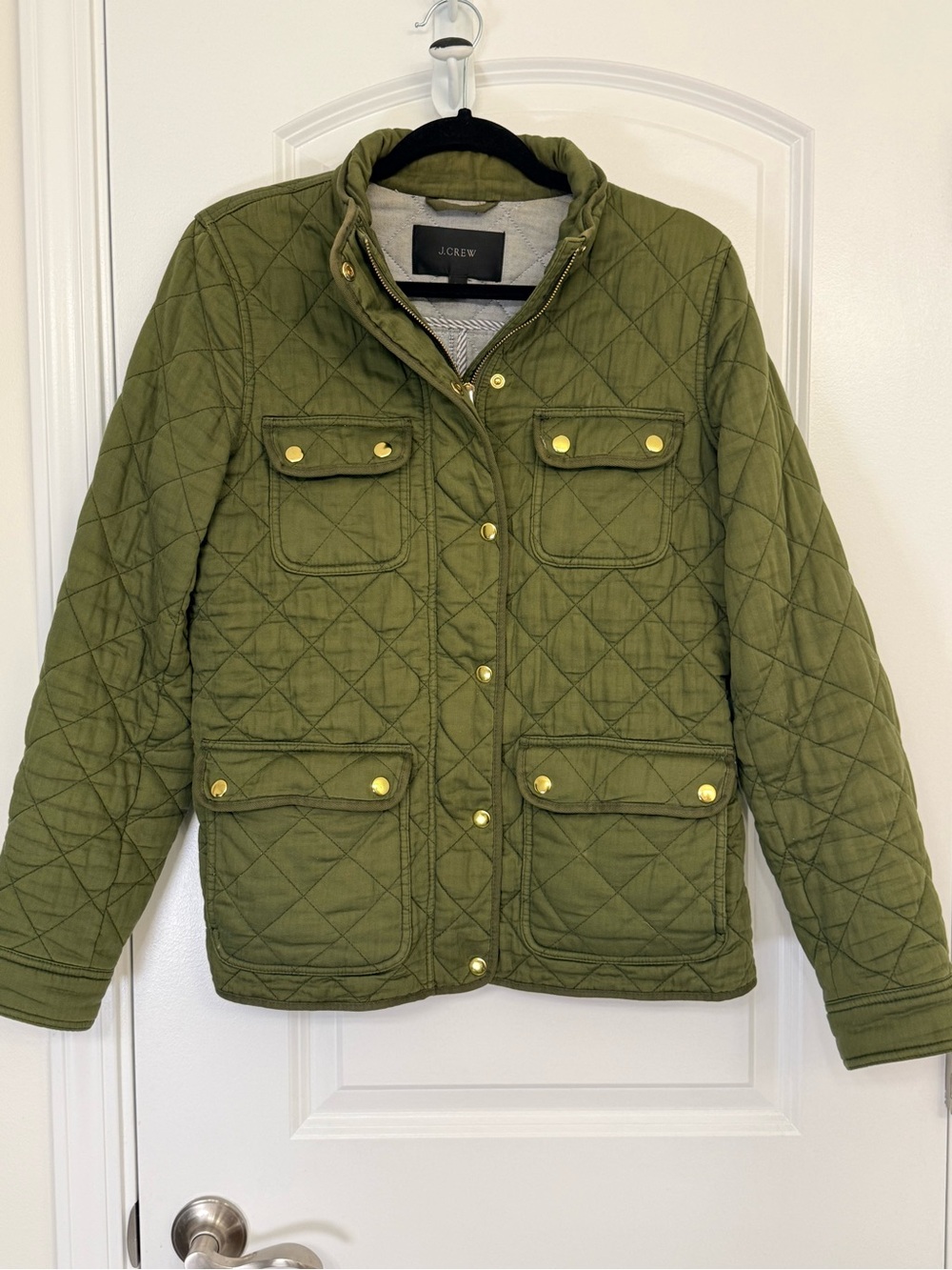 J. Crew Olive Green Quilted Utility Field Jacket Medium